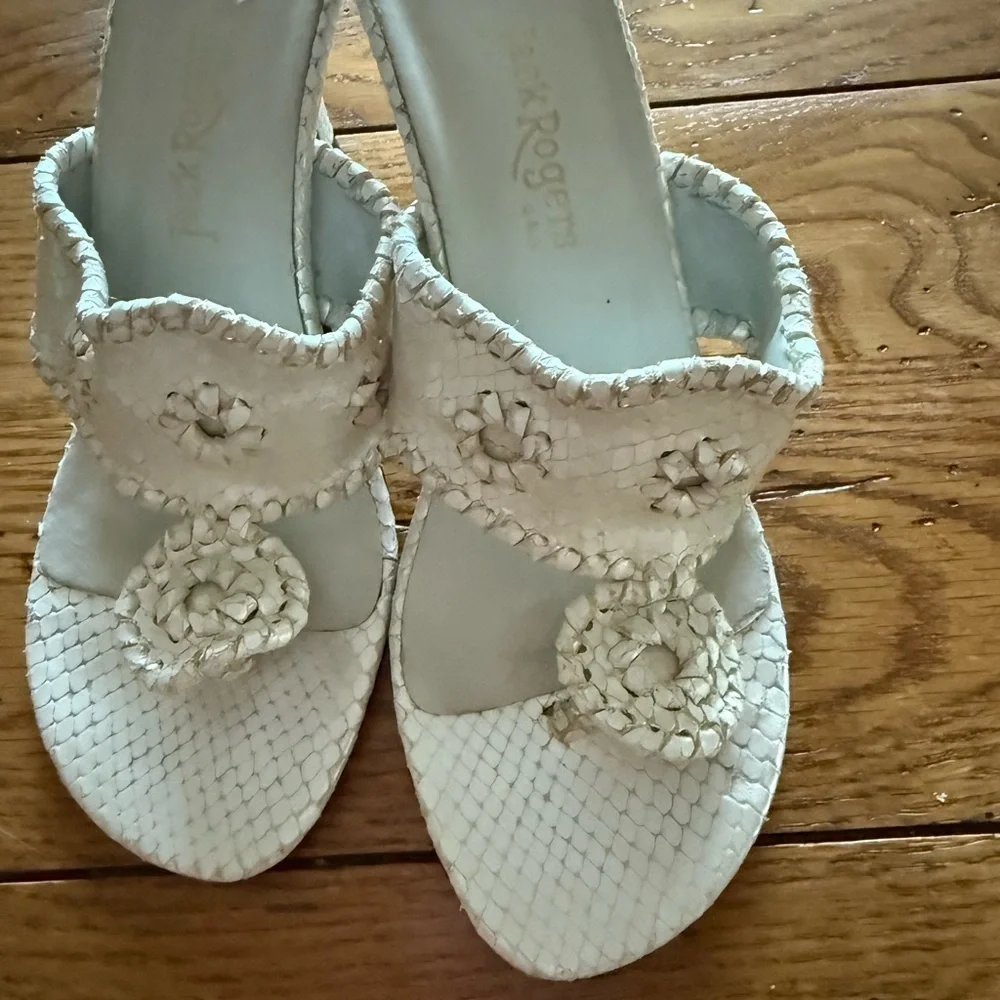 Jack Rogers Whipstitches Kitten Heel Thong Sandals SZ 6 - Picture 5 of 16